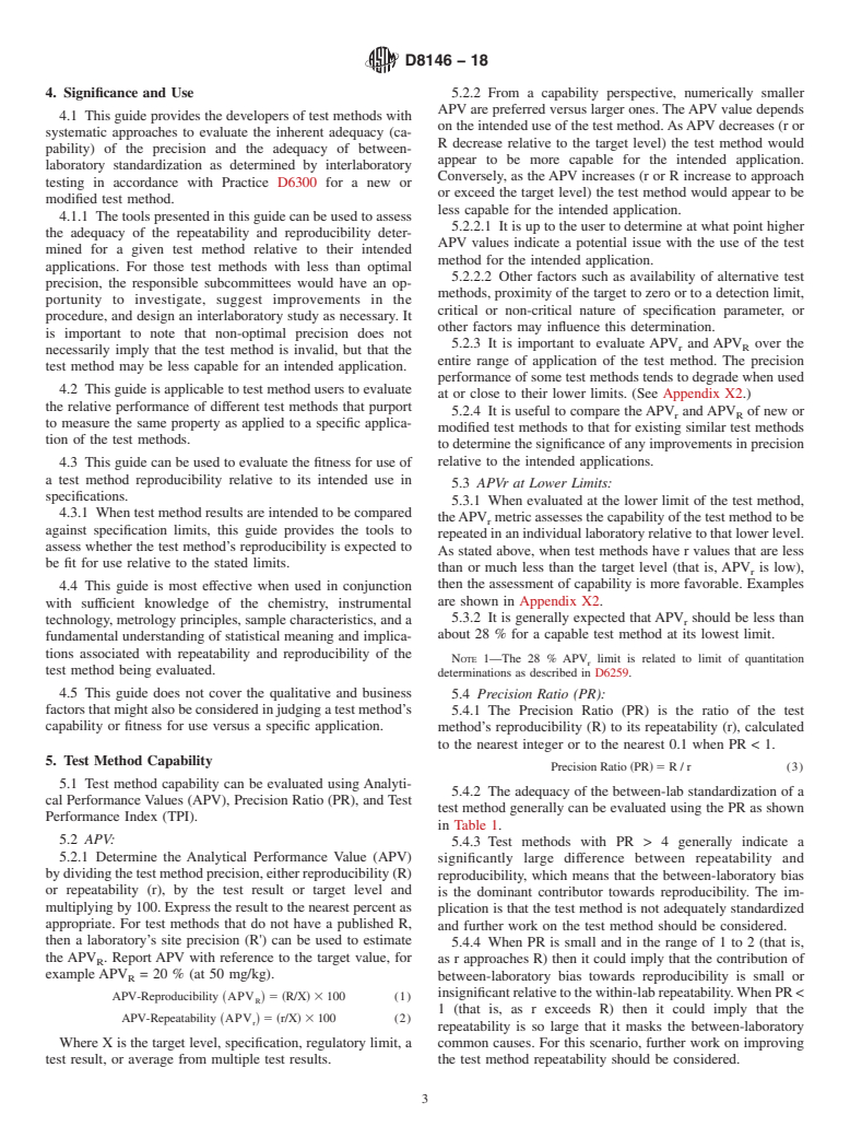 ASTM D8146-18 - Standard Guide for Evaluating Test Method Capability and Fitness for Use