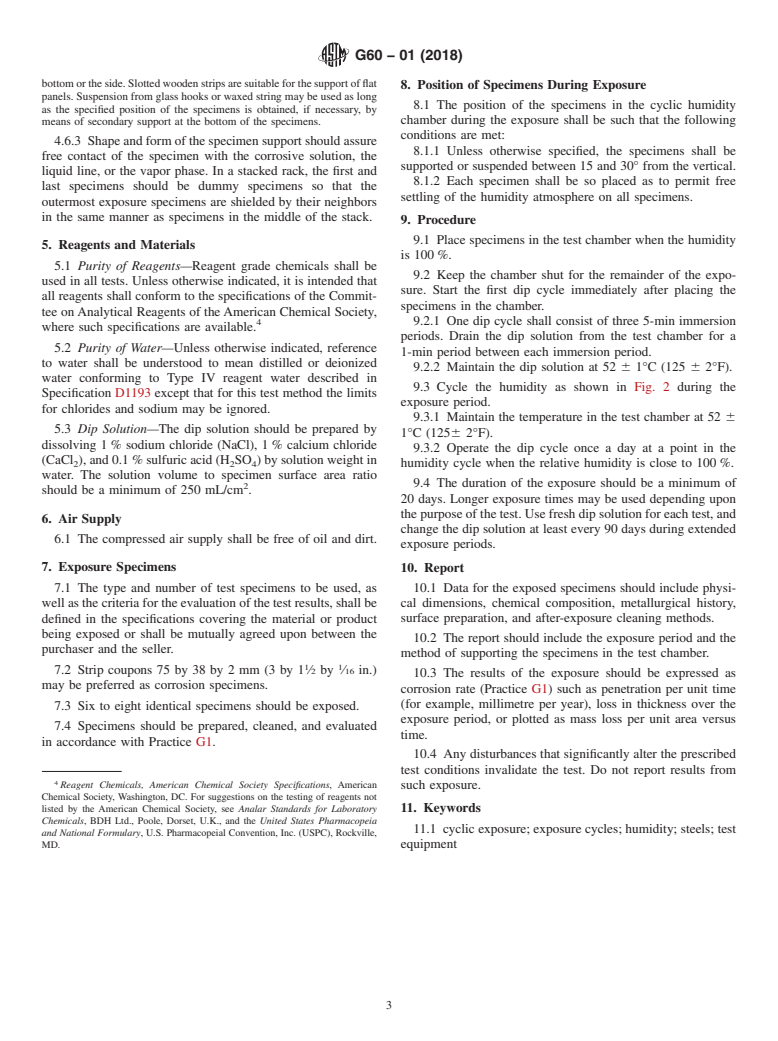 ASTM G60-01(2018) - Standard Practice for  Conducting Cyclic Humidity Exposures