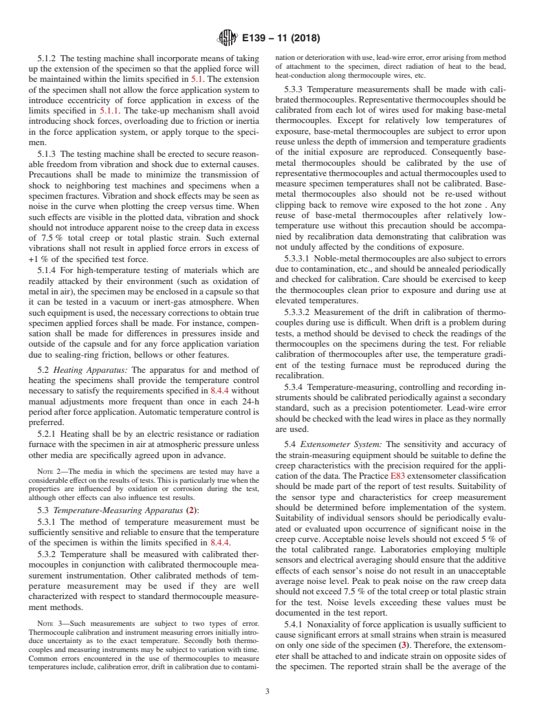 ASTM E139-11(2018) - Standard Test Methods for Conducting Creep, Creep-Rupture, and Stress-Rupture Tests of  Metallic Materials