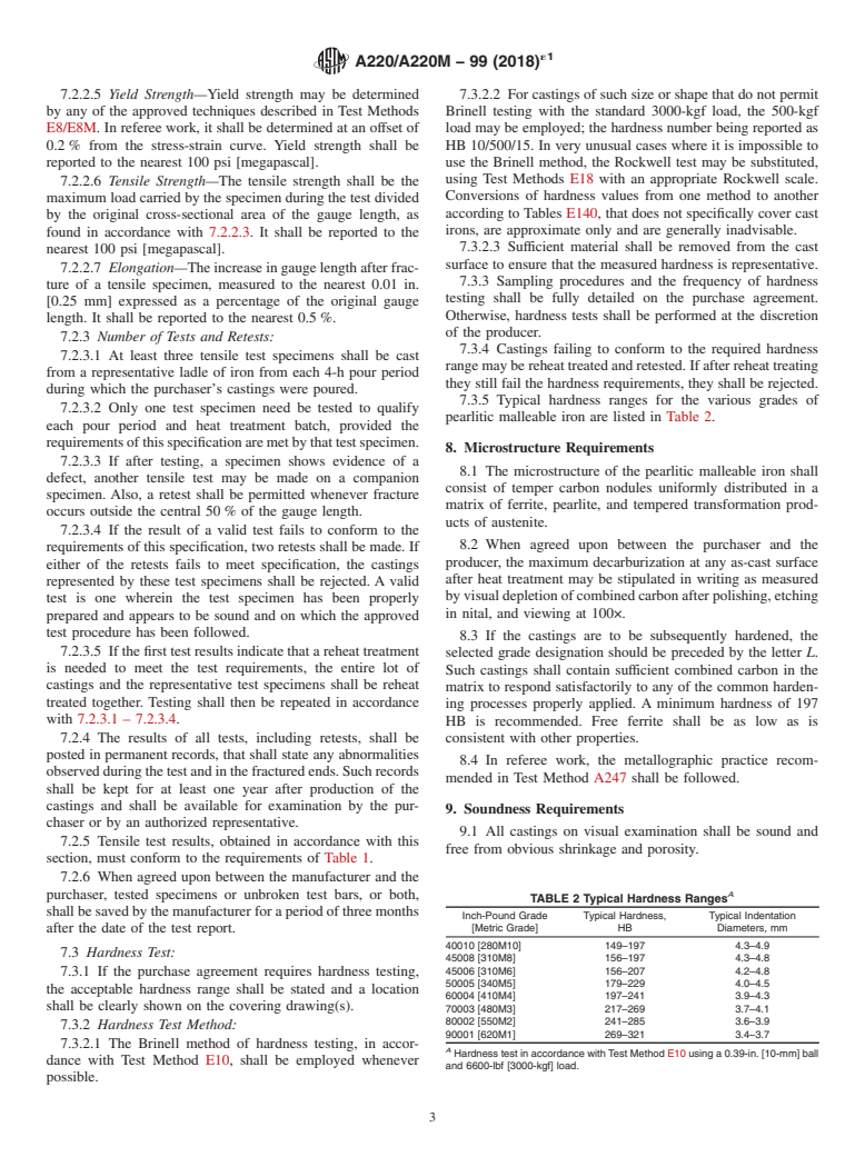 ASTM A220/A220M-99(2018)e1 - Standard Specification for  Pearlitic Malleable Iron