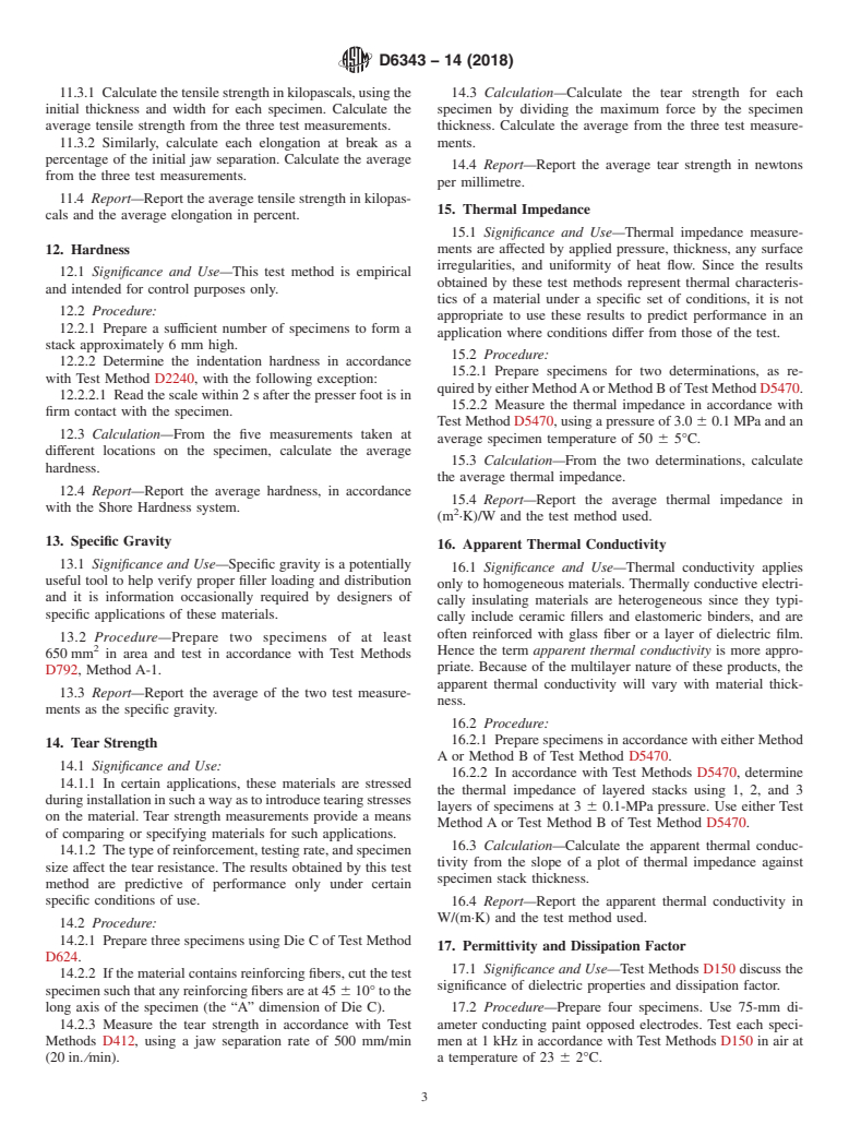 ASTM D6343-14(2018) - Standard Test Methods for  Thin Thermally Conductive Solid Materials for Electrical Insulation   and Dielectric Applications