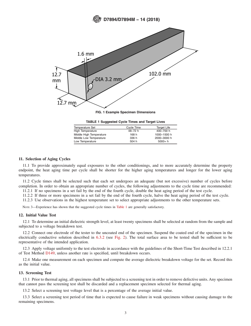 REDLINE ASTM D7894/D7894M-14(2018) - Standard Test Method for Thermal Endurance of Coating Powders Used for Integral Bus  Bar Insulation Systems