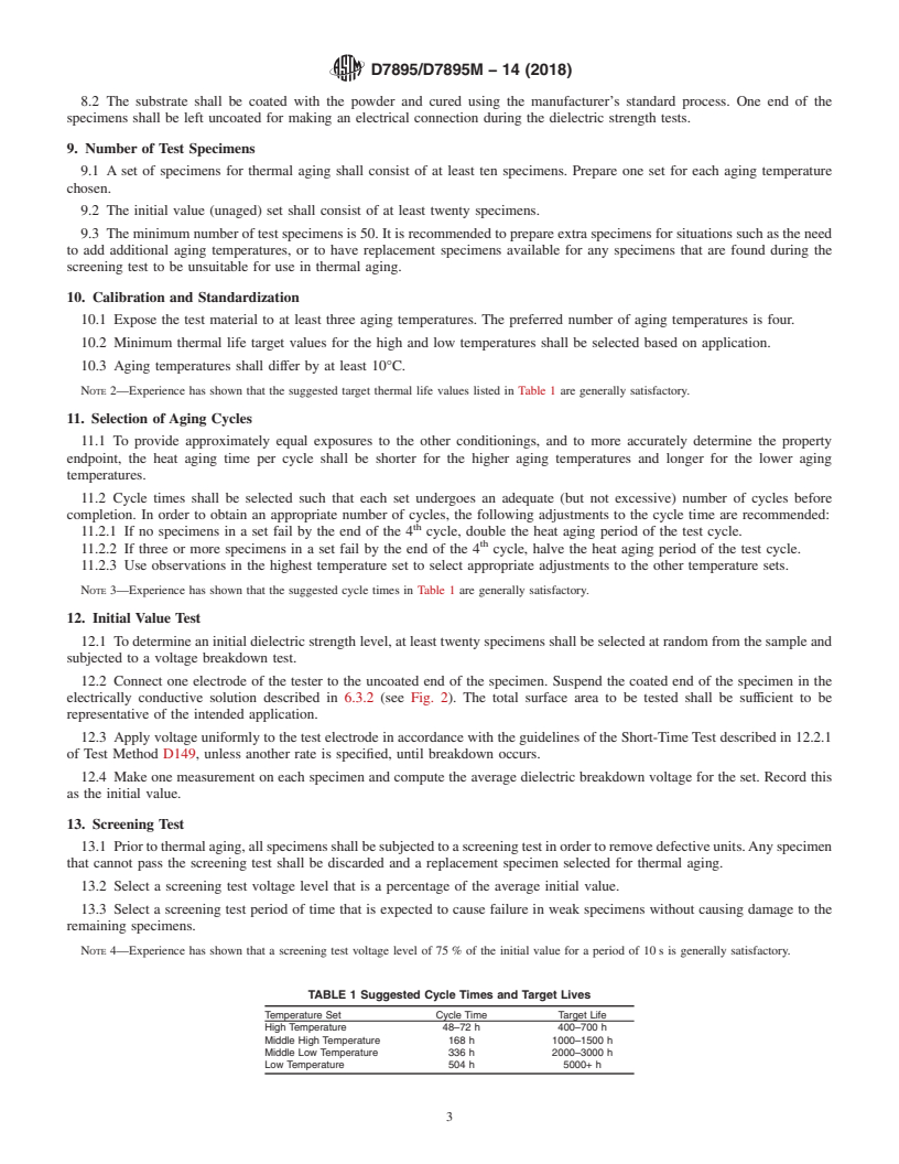 REDLINE ASTM D7895/D7895M-14(2018) - Standard Test Method for Thermal Endurance of Coating Powders Used for Powder Coating  Insulation Systems