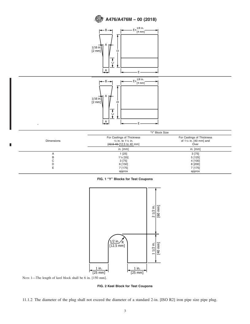 REDLINE ASTM A476/A476M-00(2018) - Standard Specification for  Ductile Iron Castings for Paper Mill Dryer Rolls