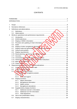 IEC 61174:2001 - Maritime navigation and radiocommunication equipment and systems - Electronic chart display and information system (ECDIS) - Operational and performance requirements, methods of testing and required test results
Released:10/25/2001
Isbn:2831860601 - Page 4 preview