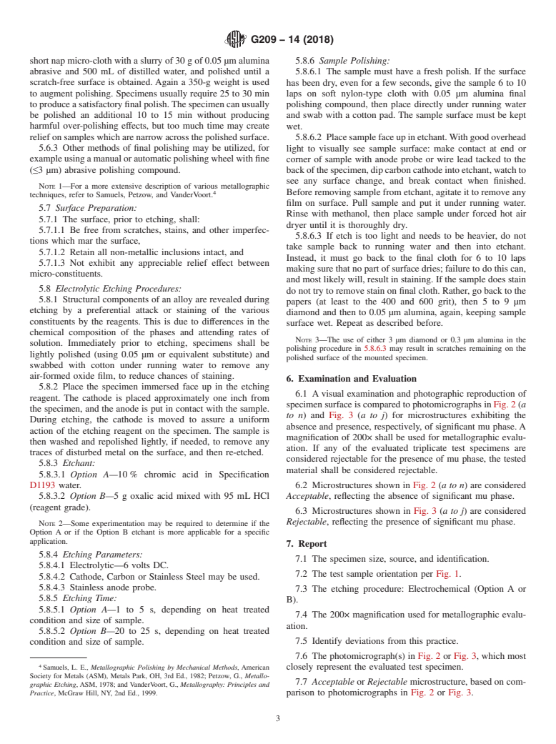 ASTM G209-14(2018) - Standard Practice for Detecting mu-phase in Wrought Nickel-Rich, Chromium, Molybdenum-Bearing  Alloys