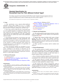 ASTM D3320/D3320M-18 ASTM D3320/D3320M-18 - Standard Specification for Emulsified Coal-Tar Pitch (Mineral Colloid Type) - Page 1 preview