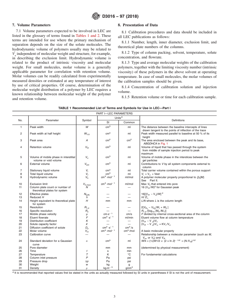 ASTM D3016-97(2018) - Standard Practice for  Use of Liquid Exclusion Chromatography Terms and Relationships