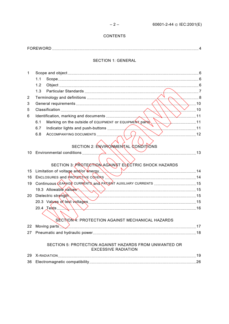 IEC 60601-2-44:2001 IEC 60601-2-44:2001 - Medical electrical equipment - Part 2-44: Particular requirements for the safety of X-ray equipment for computed tomography
Released:6/20/2001
Isbn:2831857988 - Page 4 preview