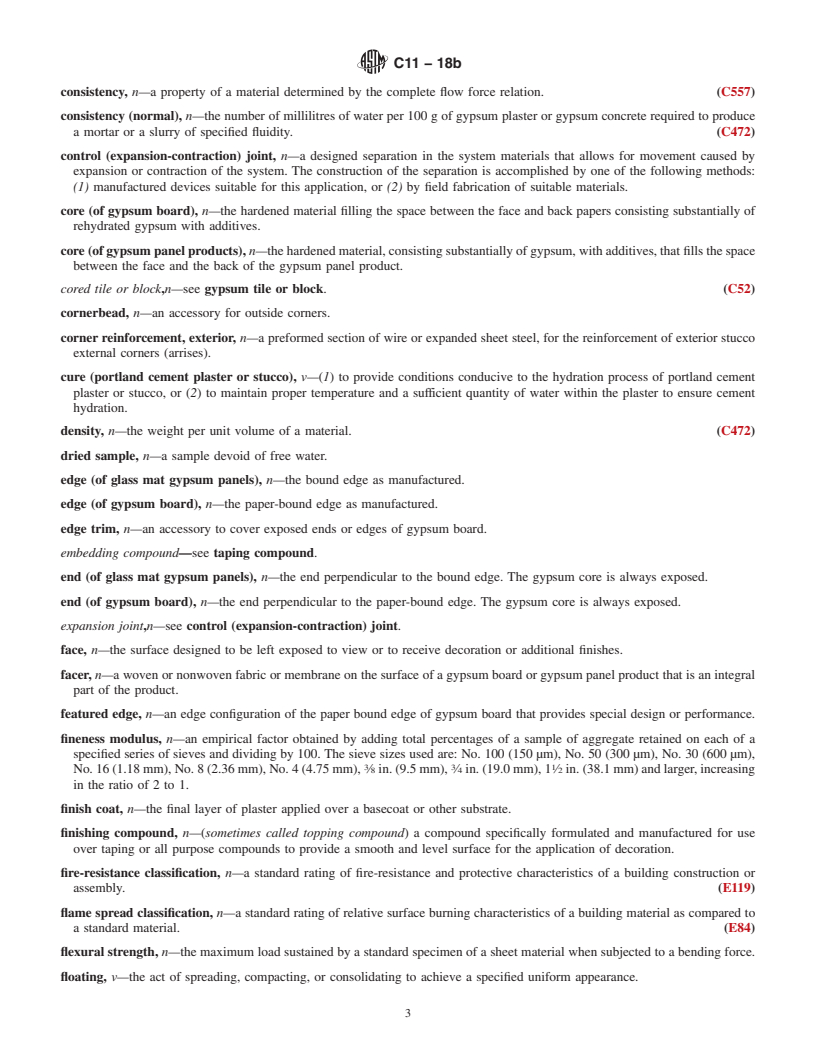 REDLINE ASTM C11-18b - Standard Terminology Relating to  Gypsum and Related Building Materials and Systems