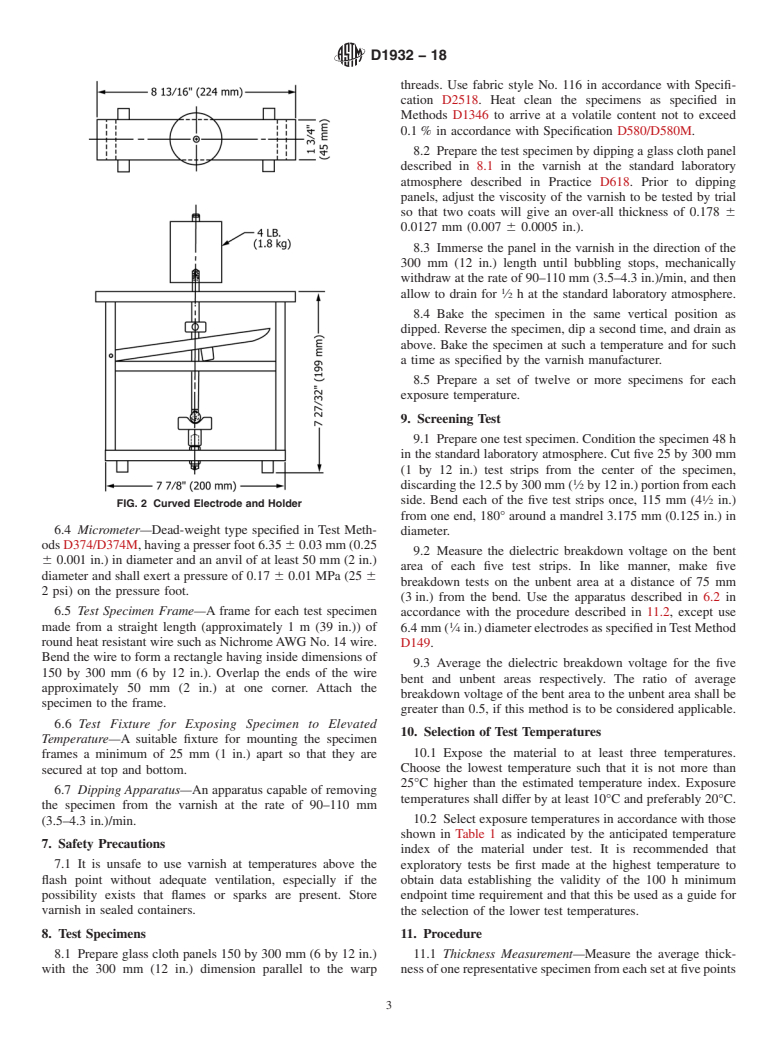 ASTM D1932-18 - Standard Test Method for  Thermal Endurance of Flexible Electrical Insulating Varnishes
