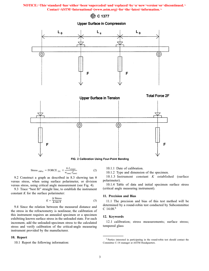 ASTM C1377-97 - Standard Test Method for Calibration of Surface/Stress Measuring Devices