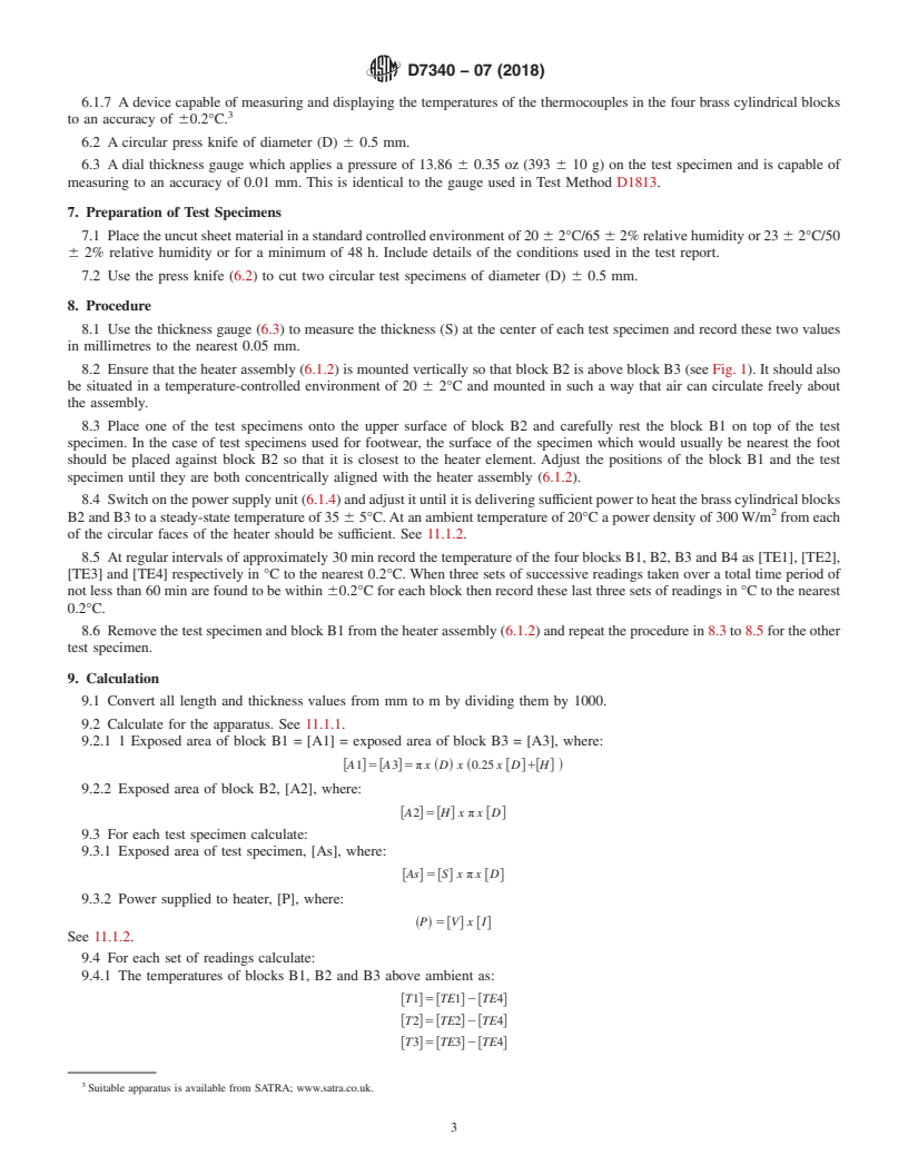 REDLINE ASTM D7340-07(2018) - Standard Practice for  Thermal Conductivity of Leather