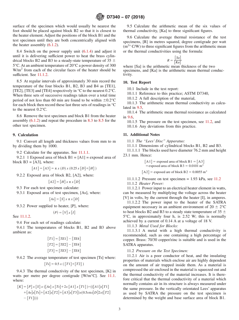 ASTM D7340-07(2018) - Standard Practice for  Thermal Conductivity of Leather