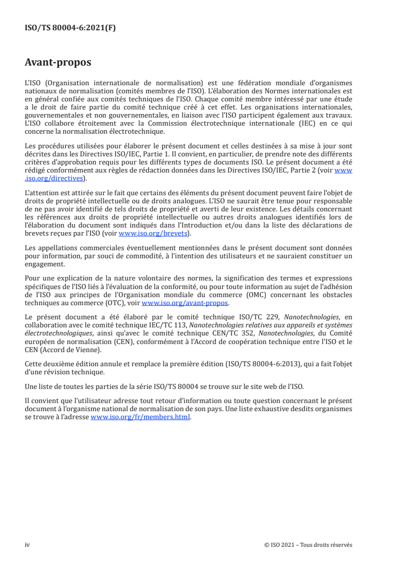 ISO TS 80004-6:2021 ISO TS 80004-6:2021 - Nanotechnologies - Vocabulaire - Partie 6: Caractérisation des nano-objets
Released:3/23/2021 - Page 4 preview