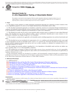 ASTM F3268-18a REDLINE ASTM F3268-18a - Standard Guide for <emph type="bdit">in vitro</emph> Degradation Testing of Absorbable Metals - Page 1 preview