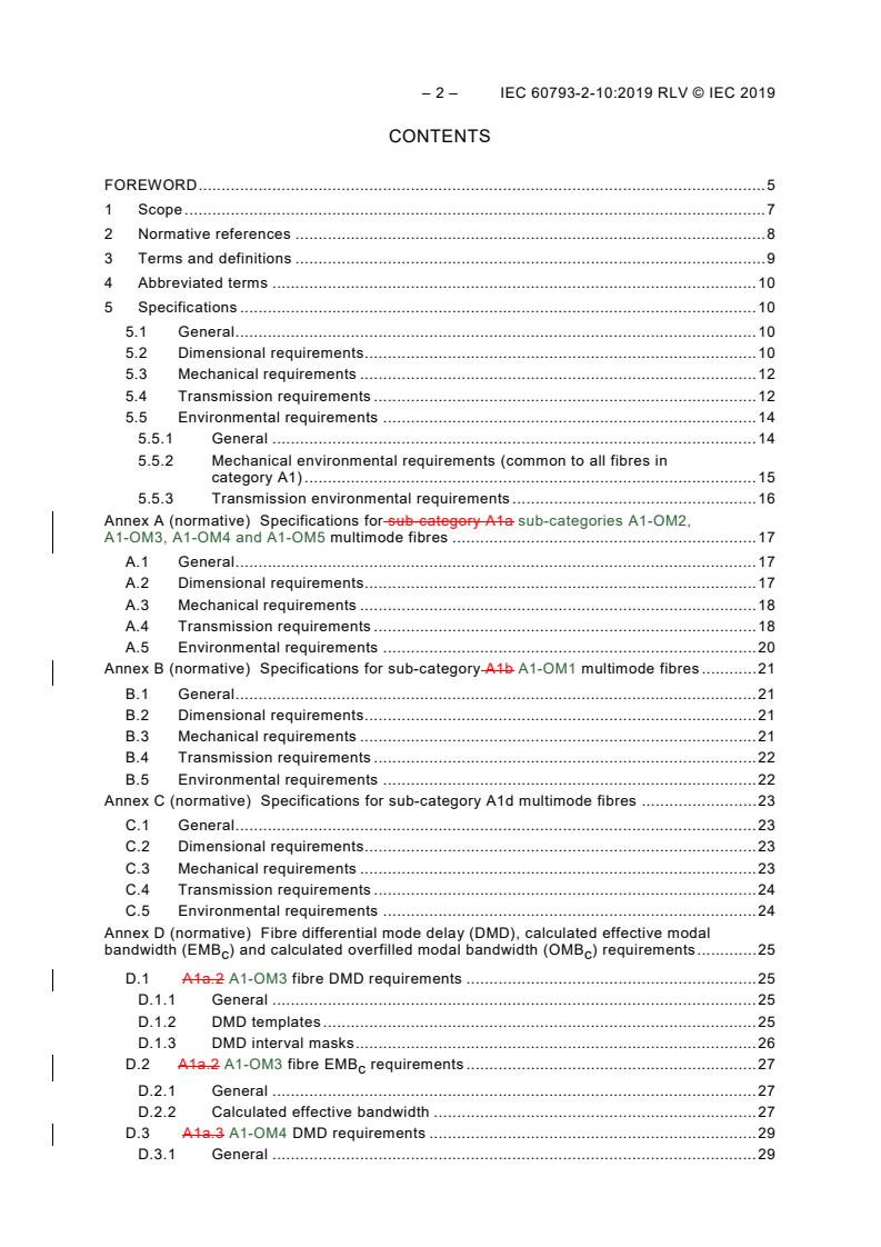 IEC 60793-2-10:2019 IEC 60793-2-10:2019 RLV - Optical fibres - Part 2-10: Product specifications - Sectional specification for category A1 multimode fibres
Released:5/22/2019
Isbn:9782832269923 - Page 4 preview