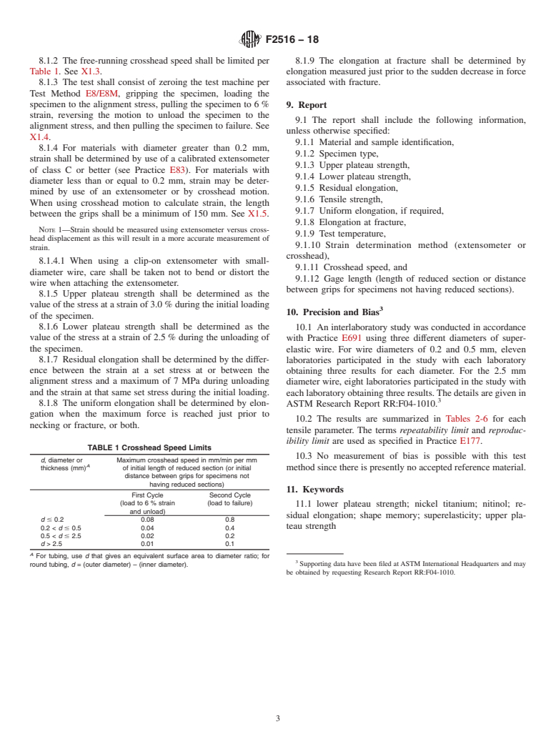 ASTM F2516-18 - Standard Test Method for  Tension Testing of Nickel-Titanium Superelastic Materials