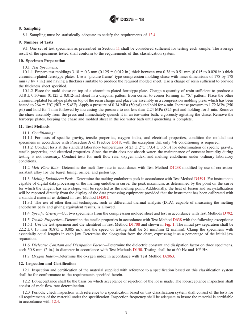 REDLINE ASTM D3275-18 - Standard Classification System for E-CTFE-Fluoroplastic Molding, Extrusion, and Coating Materials