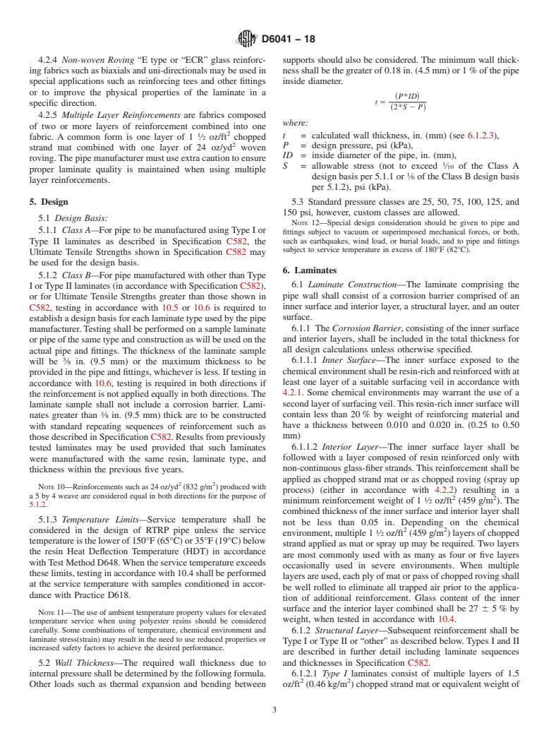 ASTM D6041-18 - Standard Specification for  Contact-Molded &#x201c;Fiberglass&#x201d; (Glass-Fiber-Reinforced  Thermosetting Resin) Corrosion Resistant Pipe and Fittings