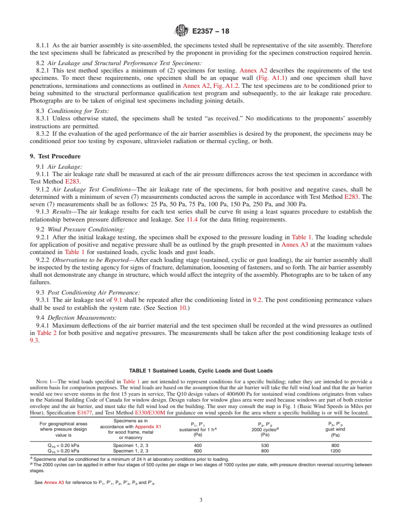 REDLINE ASTM E2357-18 - Standard Test Method for Determining Air Leakage Rate of Air Barrier Assemblies