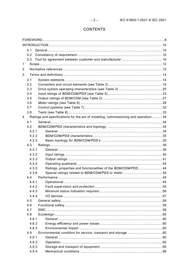 IEC 61800-1:2021 IEC 61800-1:2021 - Adjustable speed electrical power drive systems - Part 1: General requirements - Rating specifications for low voltage adjustable speed DC power drive systems - Page 4 preview