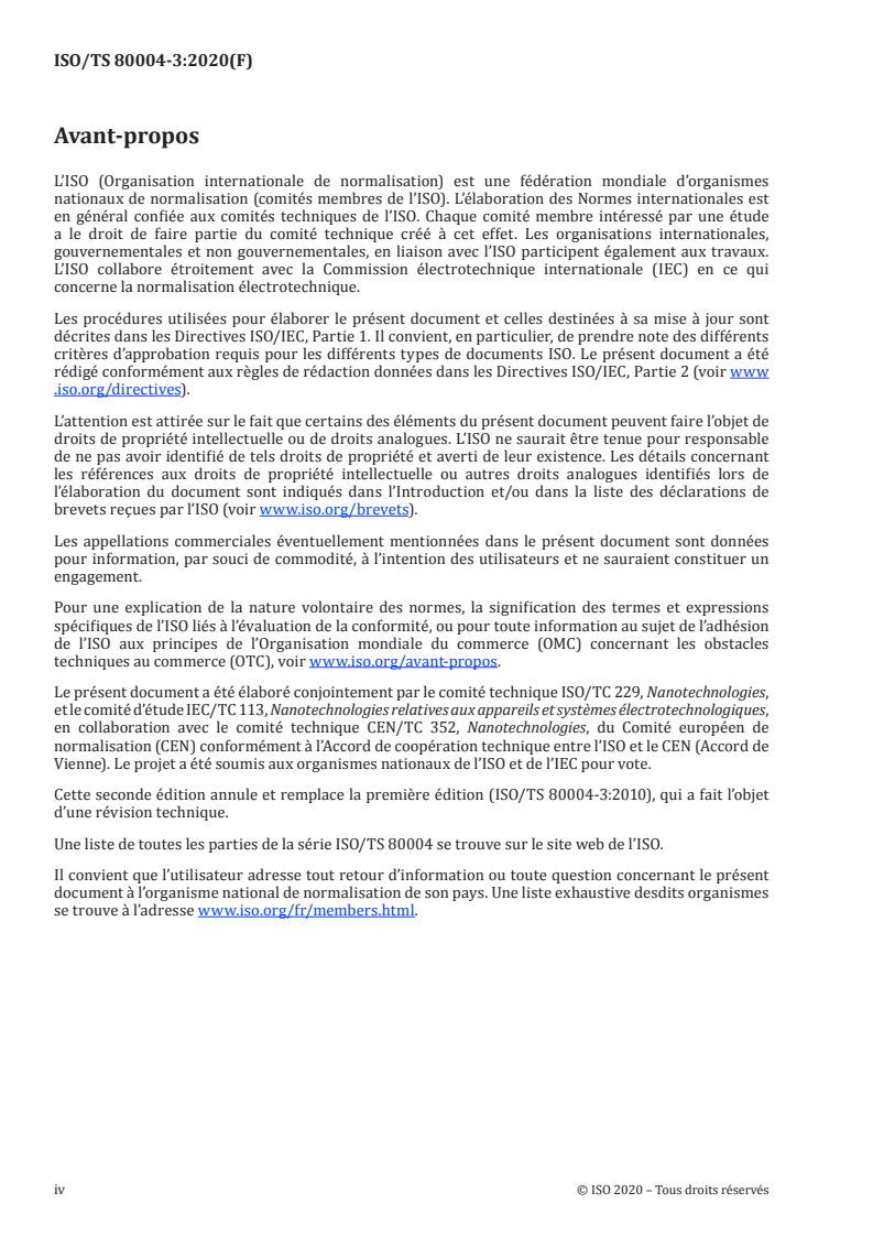 ISO TS 80004-3:2020 ISO TS 80004-3:2020 - Nanotechnologies - Vocabulaire - Partie 3: Nano-objets en carbone
Released:11/19/2020 - Page 4 preview