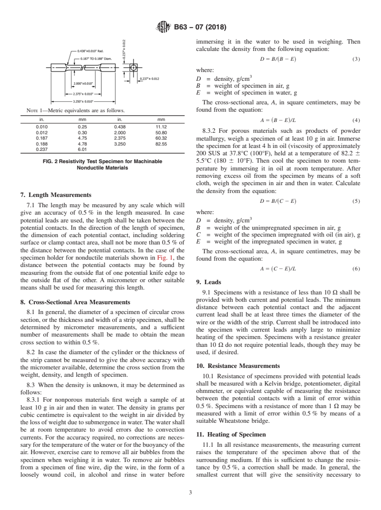 ASTM B63-07(2018) - Standard Test Method for Resistivity of Metallically Conducting Resistance and<brk/> Contact    Materials