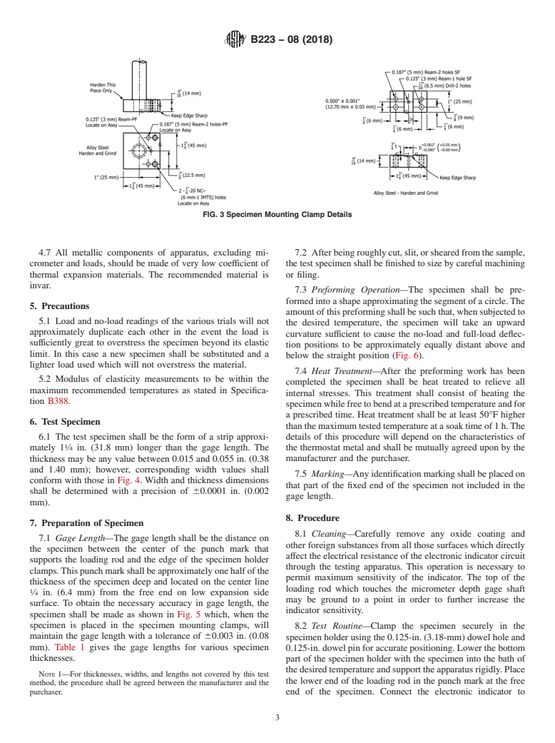 ASTM B223-08(2018) - Standard Test Method for Modulus of Elasticity of Thermostat Metals (Cantilever Beam  Method)