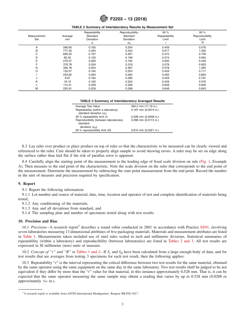 REDLINE ASTM F2203-13(2018) - Standard Test Method for  Linear Measurement Using Precision Steel Rule