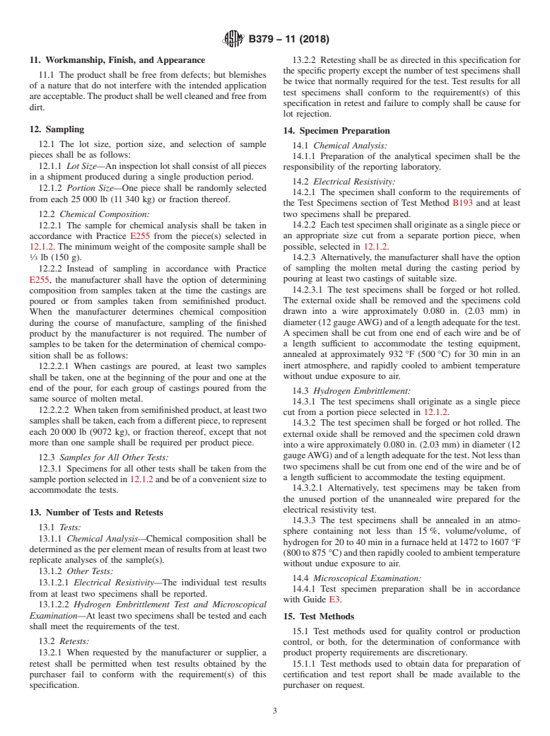 ASTM B379-11(2018) - Standard Specification for Phosphorized Coppers&#x2014;Refinery Shapes