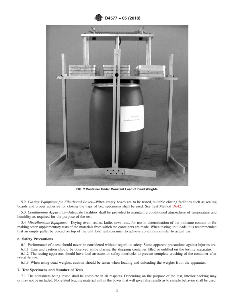 REDLINE ASTM D4577-05(2018) - Standard Test Method for Compression Resistance of a Container Under Constant Load