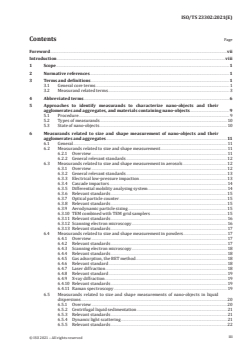 ISO TS 23302:2021 - Nanotechnologies - Requirements and recommendations for the identification of measurands that characterise nano-objects and materials that contain them - Page 3 preview