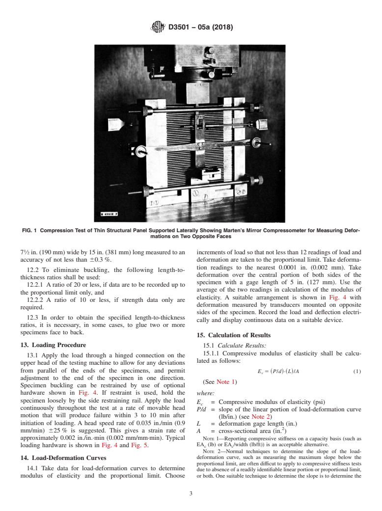 ASTM D3501-05a(2018) - Standard Test Methods for  Wood-Based Structural Panels in Compression