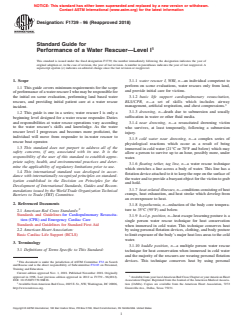 ASTM F1739-96(2018) ASTM F1739-96(2018) - Standard Guide for Performance of a Water Rescuer—Level I