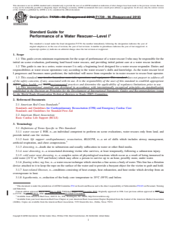 ASTM F1739-96(2018) REDLINE ASTM F1739-96(2018) - Standard Guide for Performance of a Water Rescuer—Level I