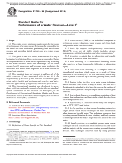 ASTM F1739-96(2018) ASTM F1739-96(2018) - Standard Guide for Performance of a Water Rescuer—Level I