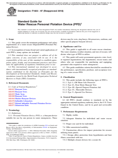 ASTM F1823-97(2018) ASTM F1823-97(2018) - Standard Guide for Water Rescue Personal Flotation Device (PFD) - Page 1 preview
