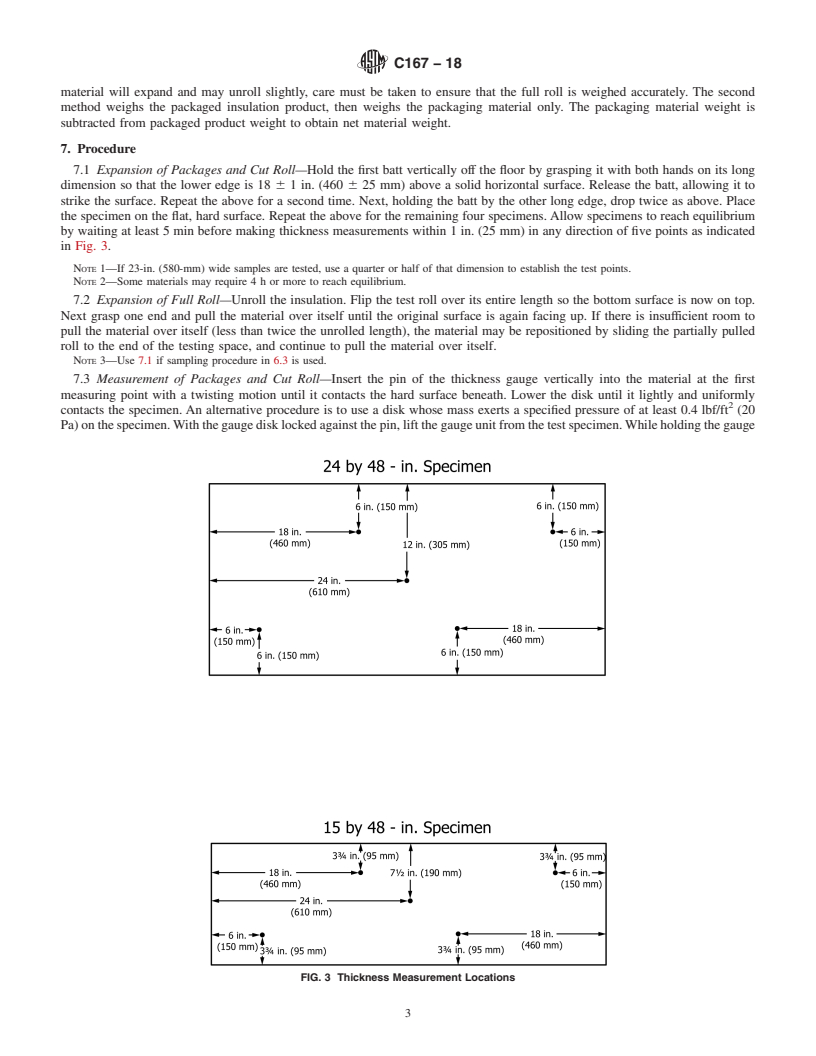 REDLINE ASTM C167-18 - Standard Test Methods for  Thickness and Density of Blanket or Batt Thermal Insulations