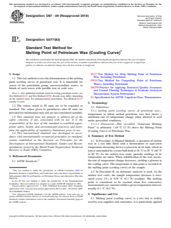 ASTM D87-09(2018) ASTM D87-09(2018) - Standard Test Method for Melting Point of Petroleum Wax (Cooling Curve) - Page 1 preview