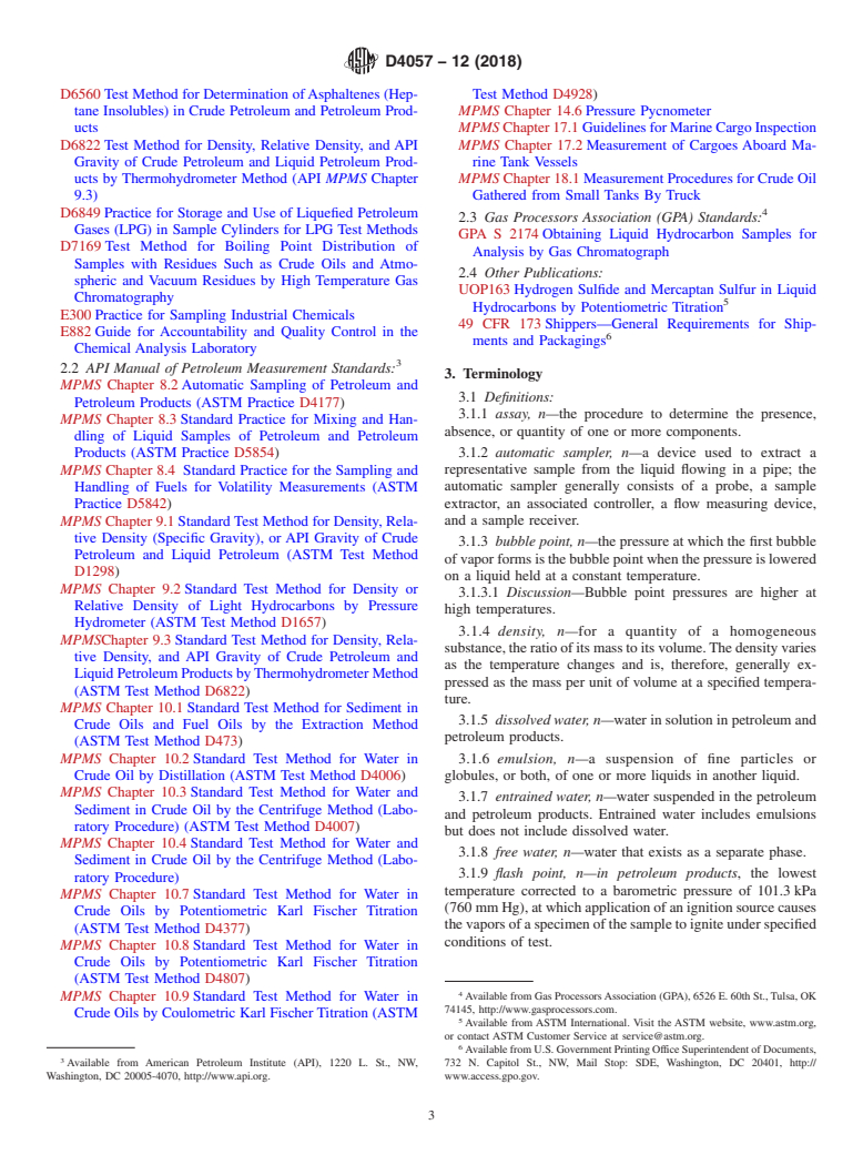 ASTM D4057-12(2018) - Standard Practice for Manual Sampling of Petroleum and Petroleum Products