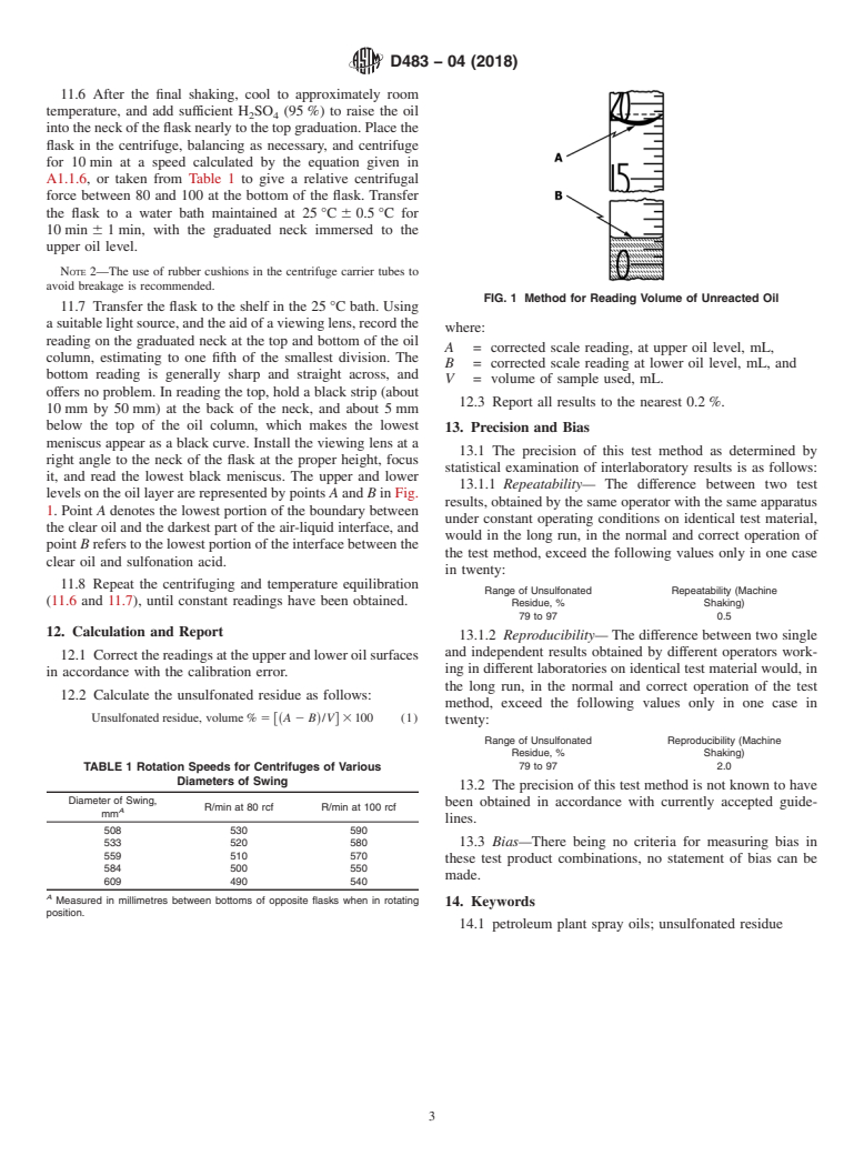 ASTM D483-04(2018) - Standard Test Method for  Unsulfonated Residue of Petroleum Plant Spray Oils