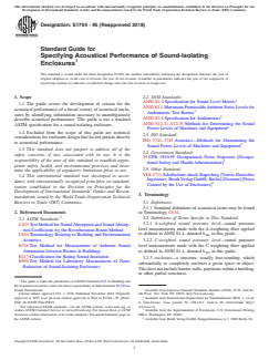 ASTM E1704-95(2018) ASTM E1704-95(2018) - Standard Guide for Specifying Acoustical Performance of Sound-Isolating Enclosures - Page 1 preview