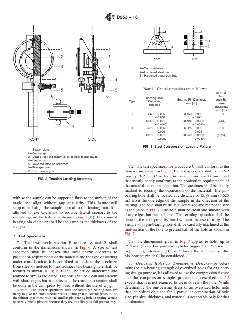 ASTM D953-18 - Standard Test Method for  Pin-Bearing Strength of Plastics