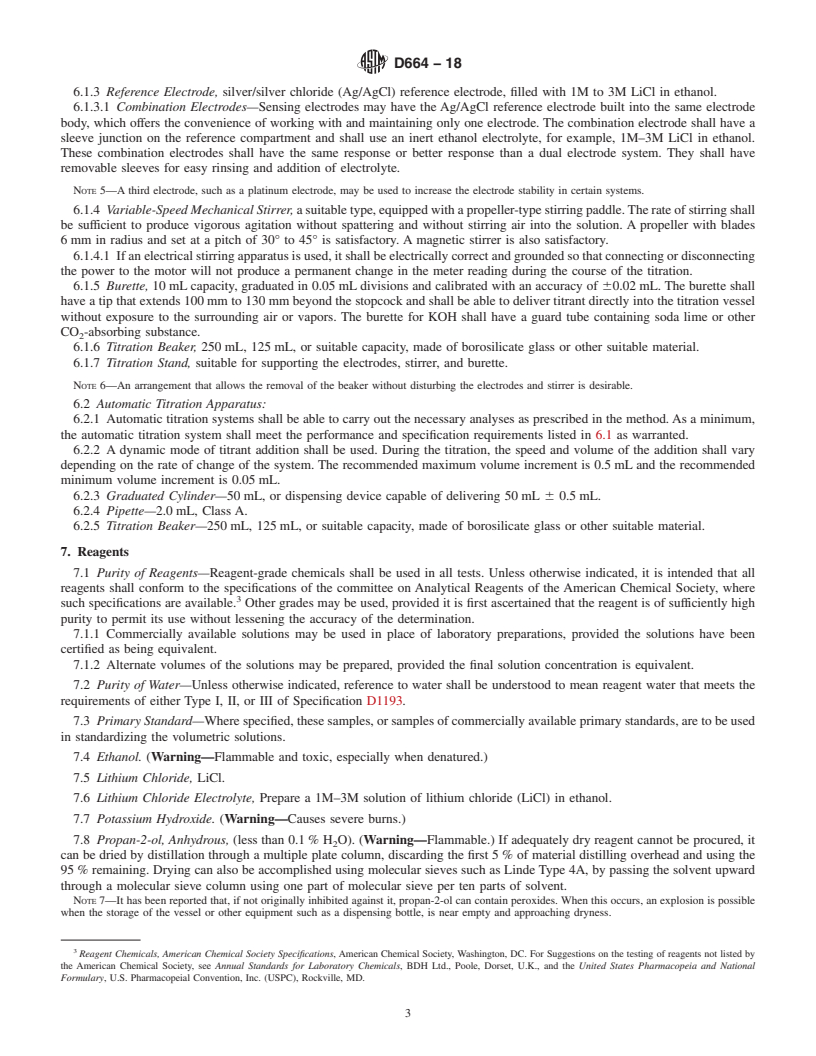 REDLINE ASTM D664-18 - Standard Test Method for Acid Number of Petroleum Products by Potentiometric Titration