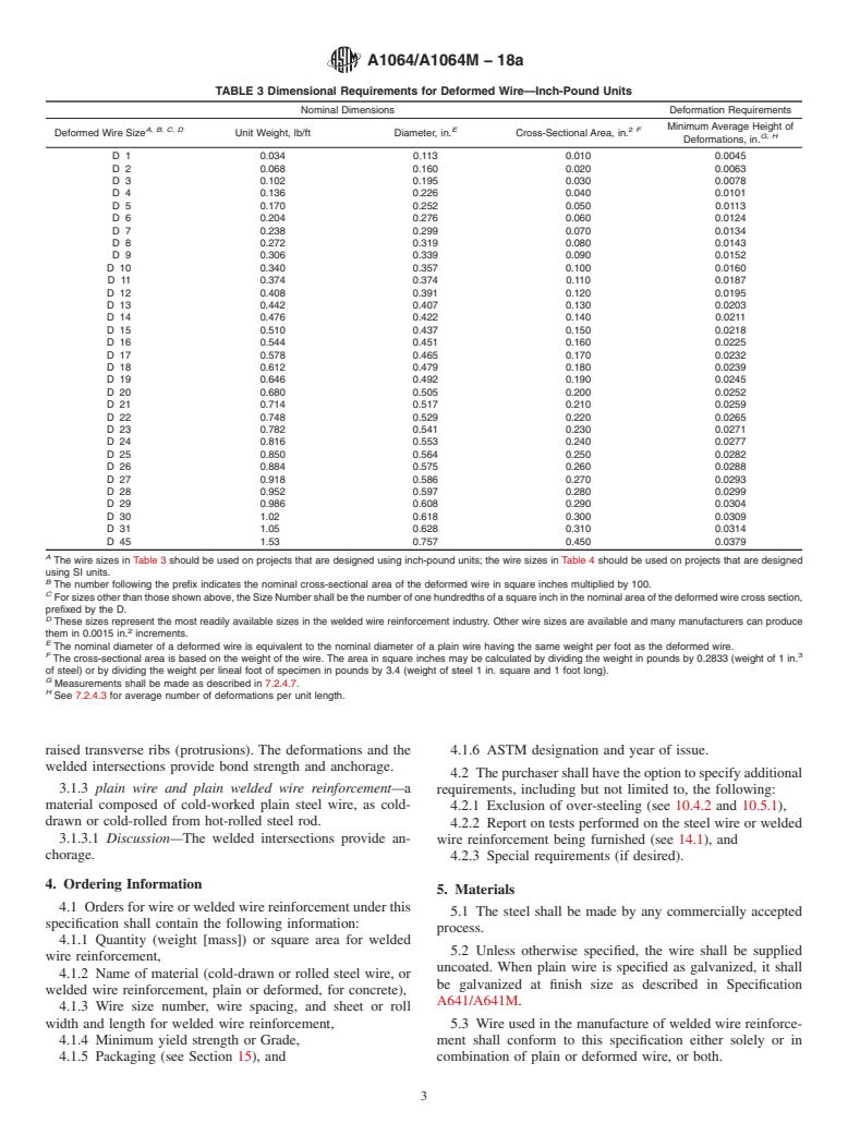 ASTM A1064/A1064M-18a - Standard Specification for  Carbon-Steel Wire and Welded Wire Reinforcement, Plain and  Deformed, for Concrete