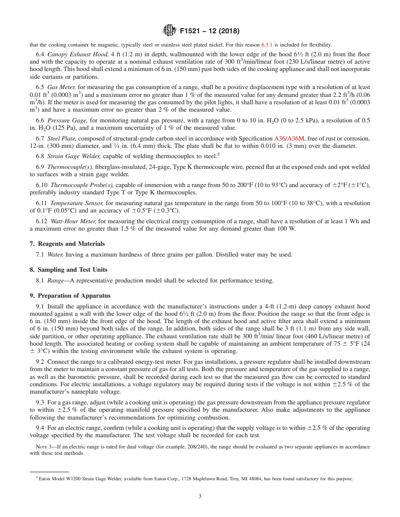 REDLINE ASTM F1521-12(2018) - Standard Test Methods for  Performance of Range Tops