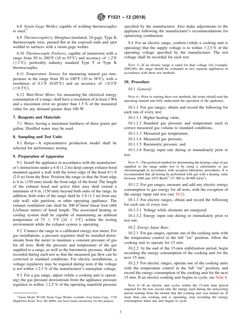 ASTM F1521-12(2018) - Standard Test Methods for  Performance of Range Tops