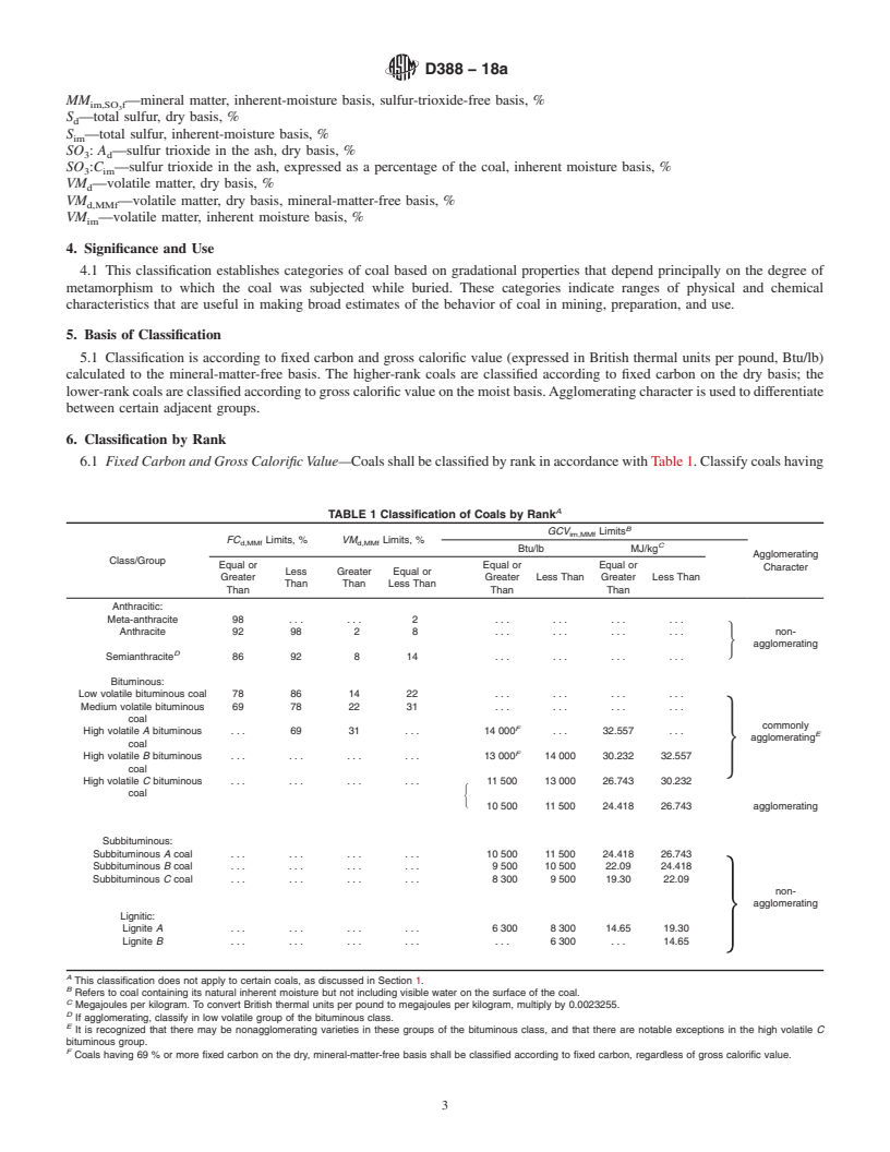 REDLINE ASTM D388-18a - Standard Classification of  Coals by Rank