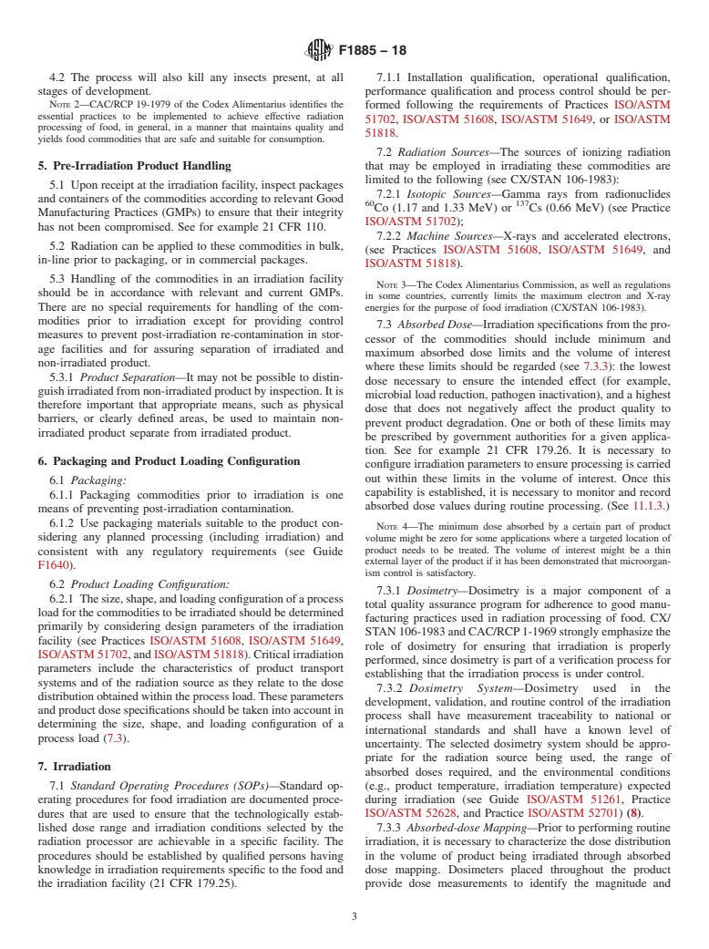 ASTM F1885-18 - Standard Guide for  Irradiation of Dried Spices, Herbs, and Vegetable Seasonings  to Control Pathogens and Other Microorganisms